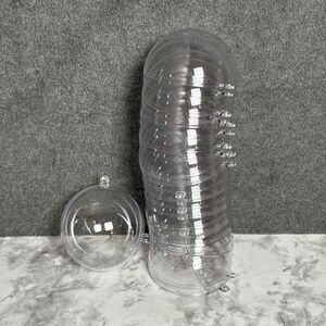 12Pk 80Mm Clear Plastic Fillable Ornaments Christmas Tree Hanging Decor 3 inch